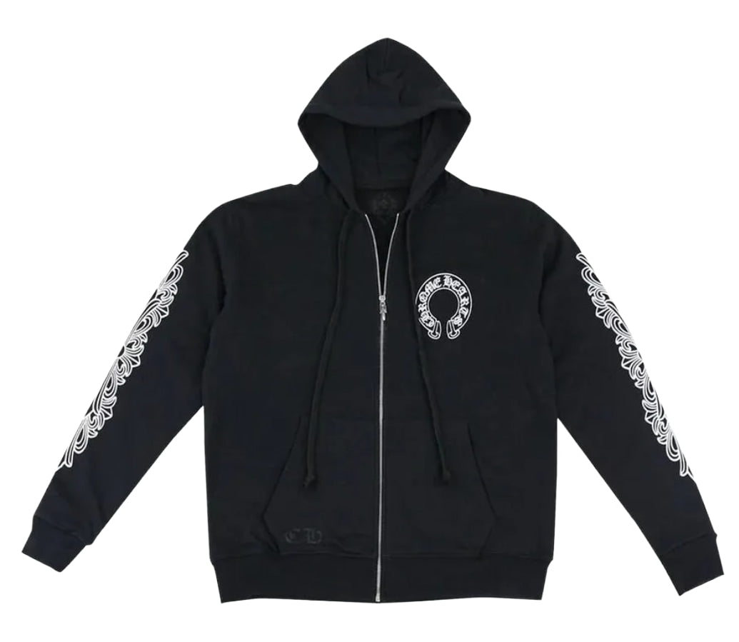 Chrome Hearts Horseshoe Logo Thermal Zip Up Hoodie