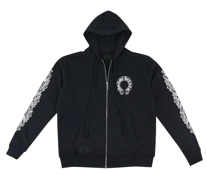 Chrome Hearts Horseshoe Logo Thermal Zip Up Hoodie