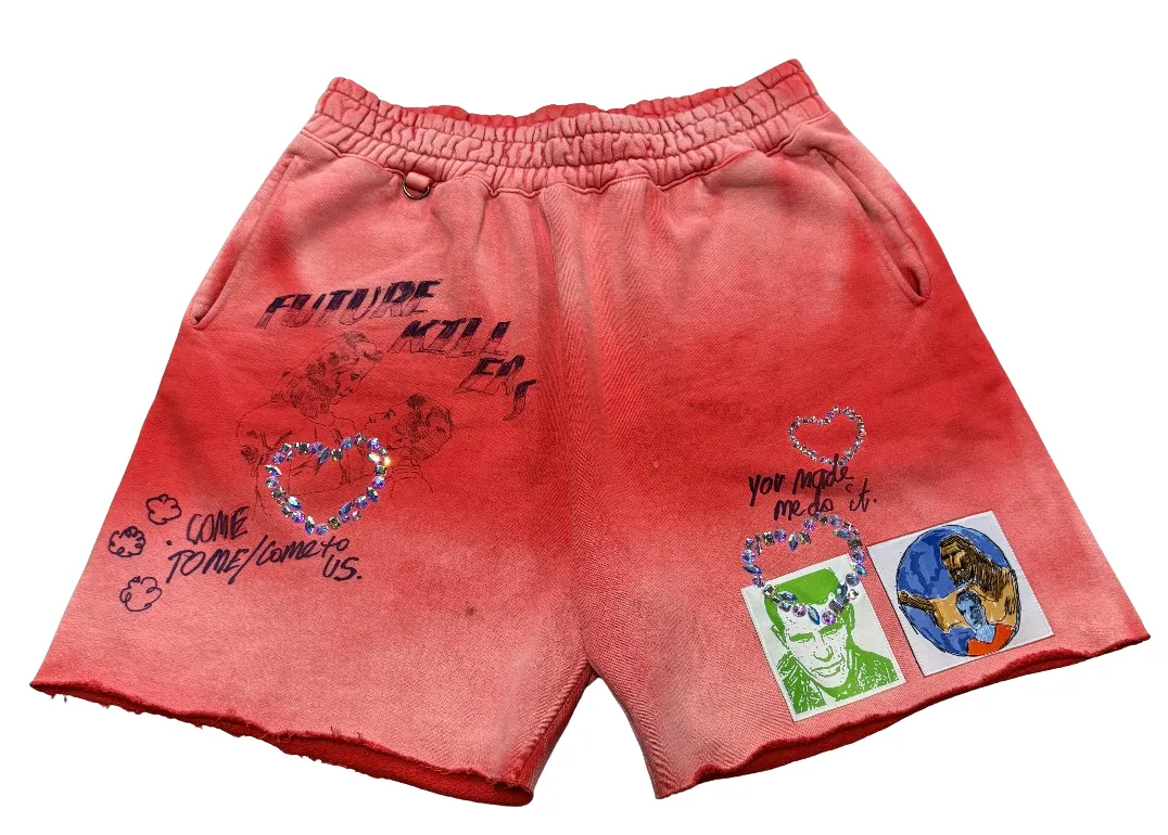 Paly 'Future Killers' Vintage Red Shorts