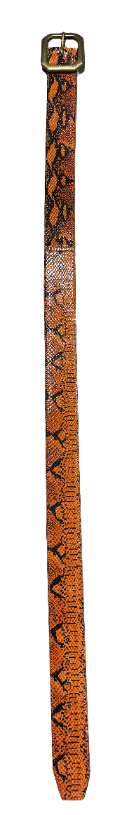 Orange Felt Snakeskin Belt