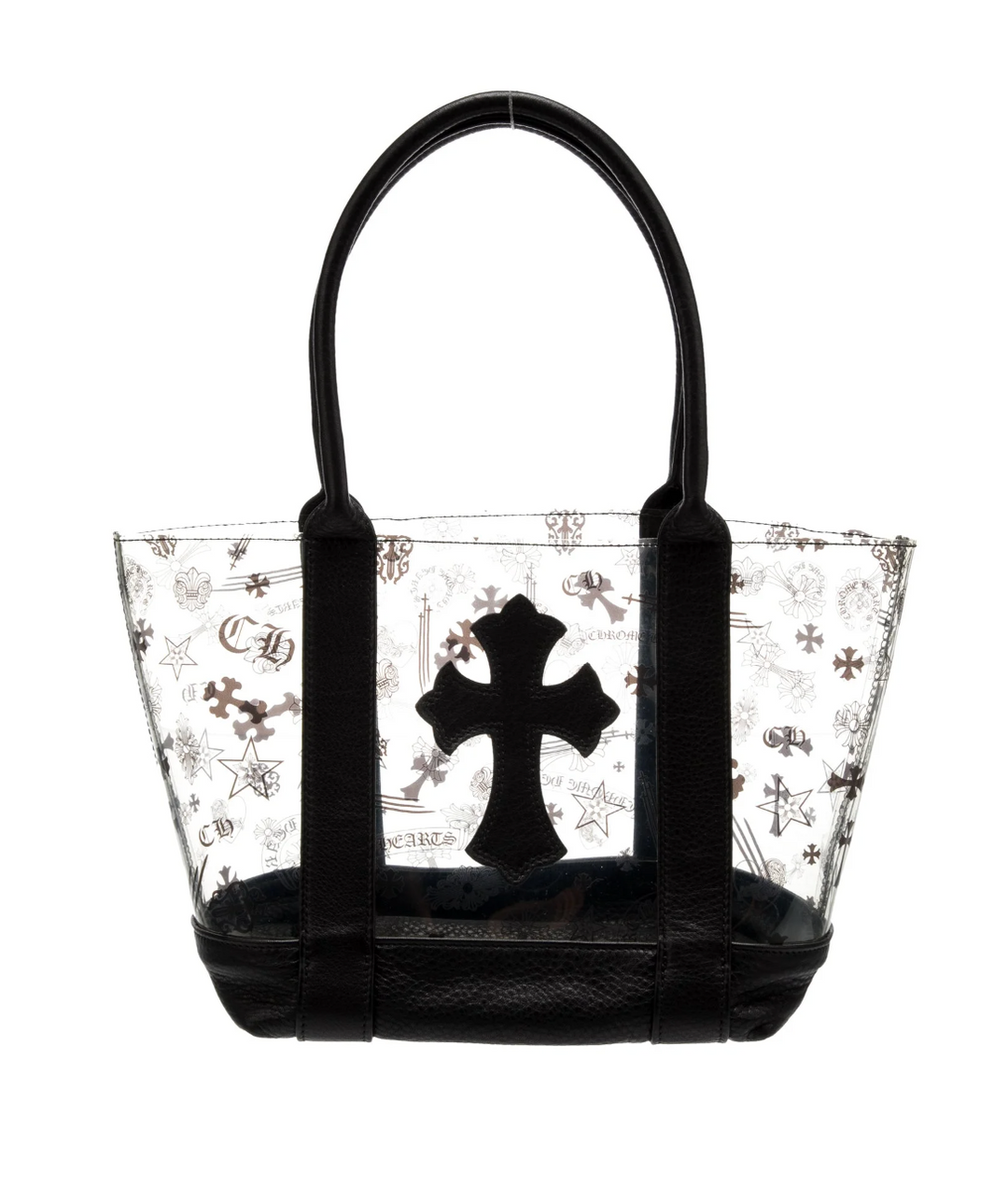 Chrome Hearts 'Black Cross' Clear Mini Tote Bag