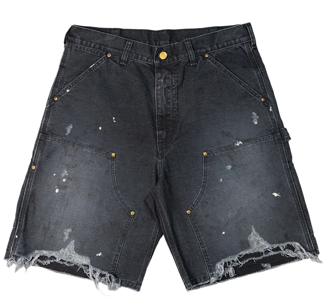 Saint Michael 'Distressed Black' Carpenter Shorts