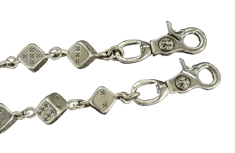 Chrome Hearts 'Jumbo Dice' 38in Silver Wallet Chain