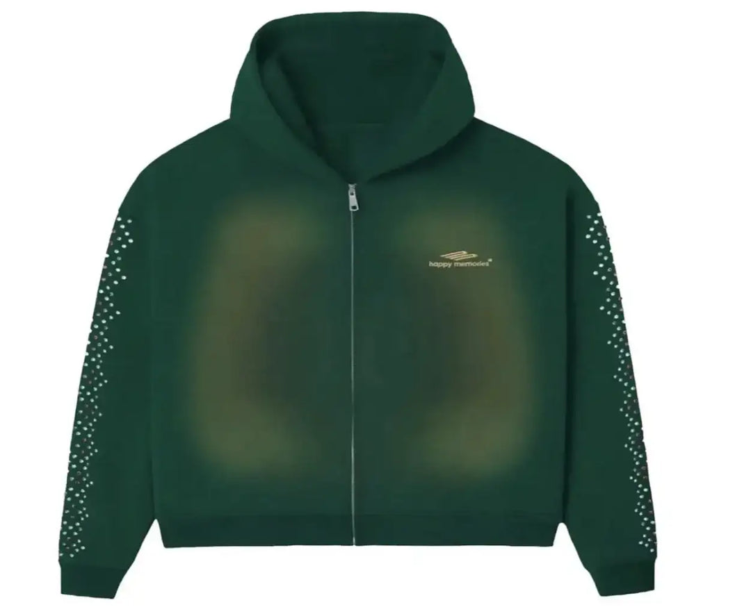 Happy Memories Don't Die HMDD 'Crystal' Green Zip Up Hoodie
