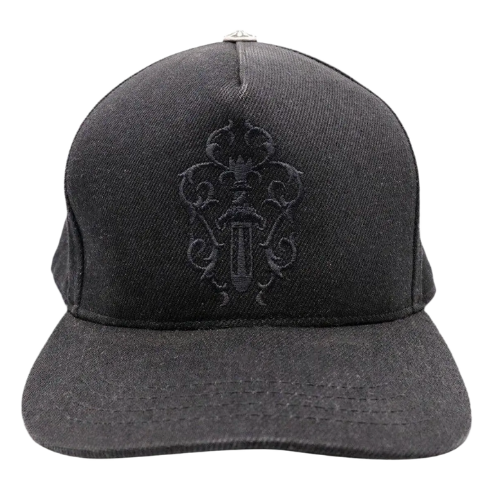Chrome Hearts 'All Black' Floral Dagger Snapback Hat