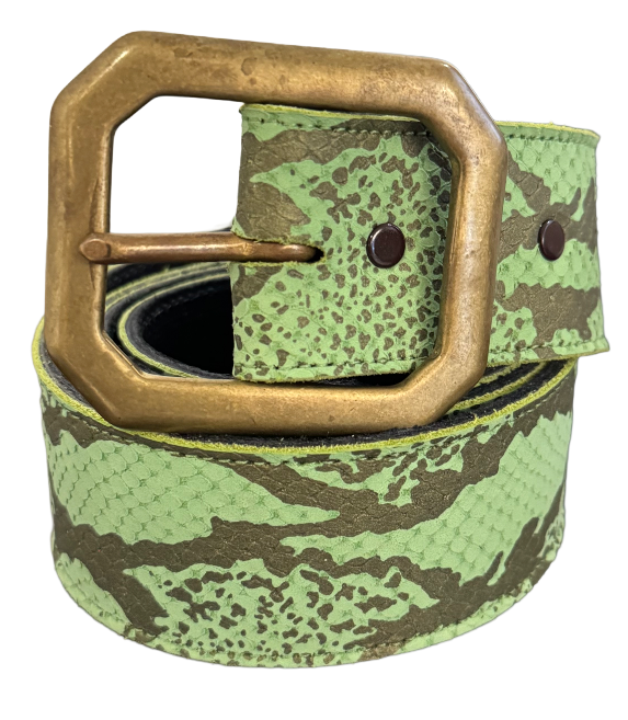 Green Felt Snakeskin Belt