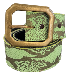 Green Felt Snakeskin Belt