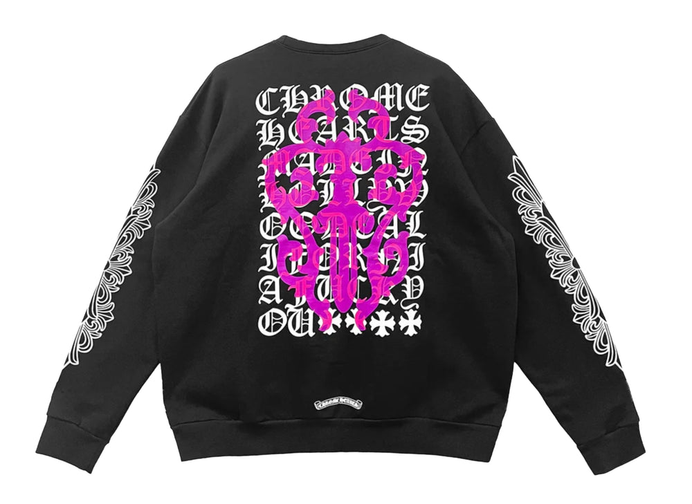 Chrome Hearts 'Pink Dagger' Black Crewneck