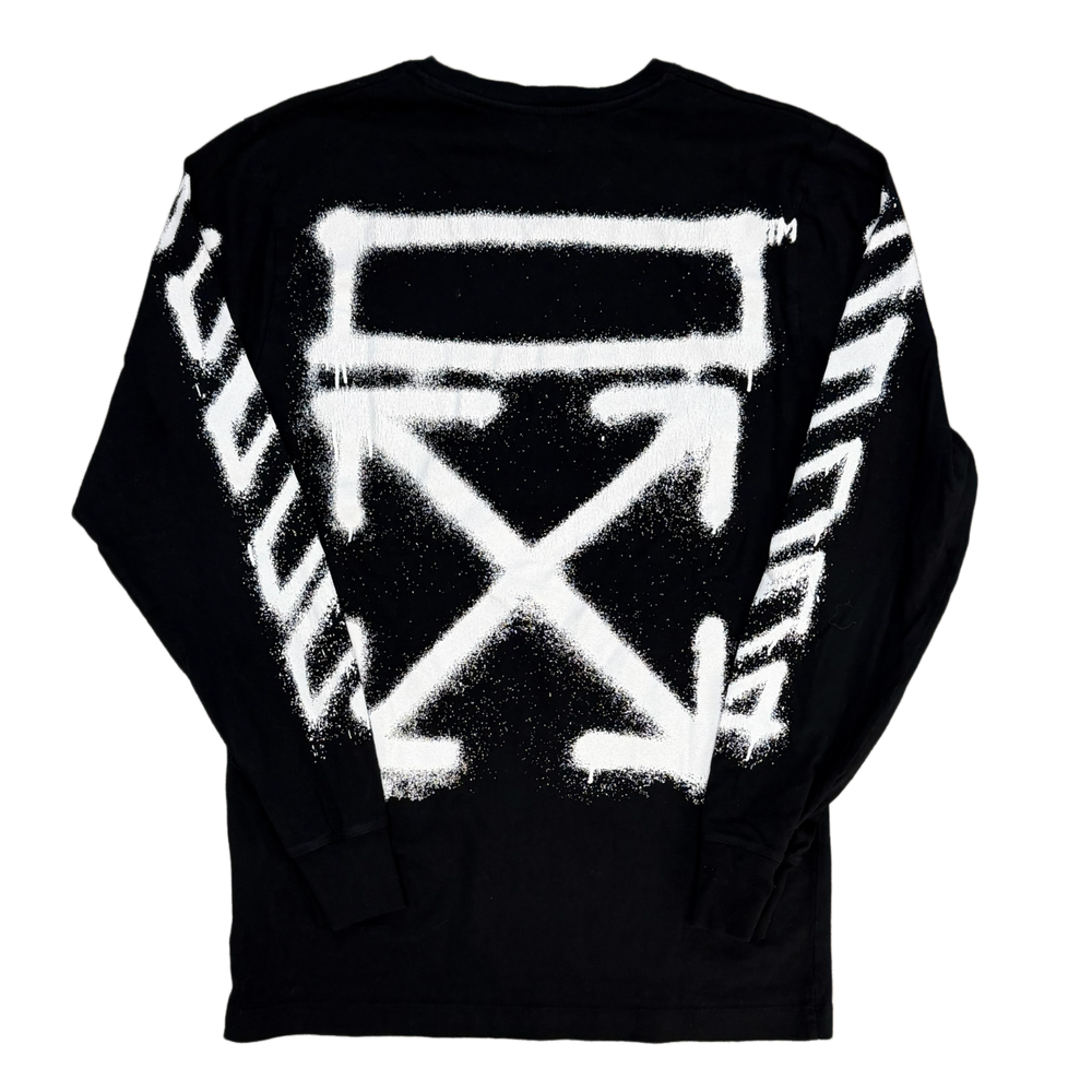 Off-White 'Spray Paint Logo' Black Longsleeve