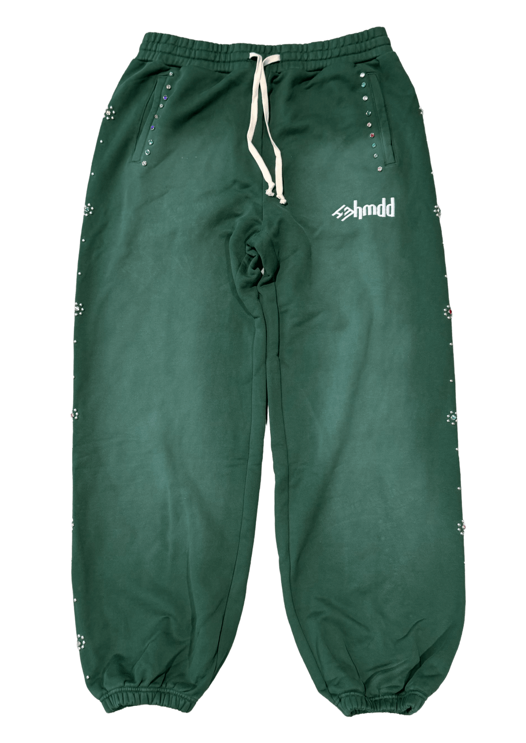 Happy Memories Don't Die HMDD 'Green Flower' Studded Sweatpants