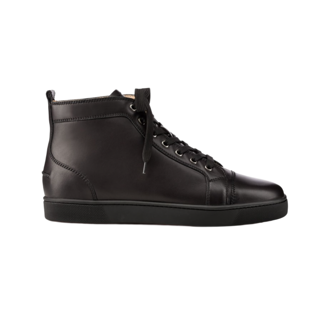Christian Louboutin 'Black' High Top Leather Sneakers
