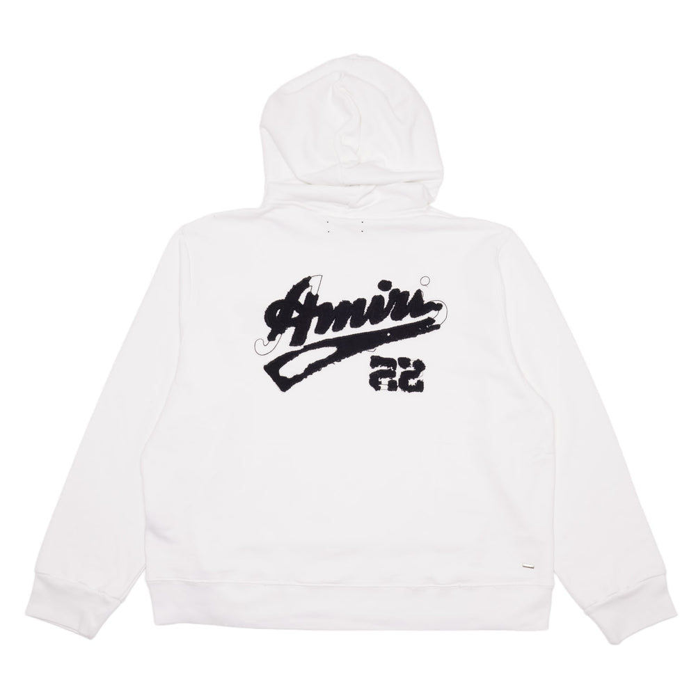 Amiri '22' Distressed White Hoodie