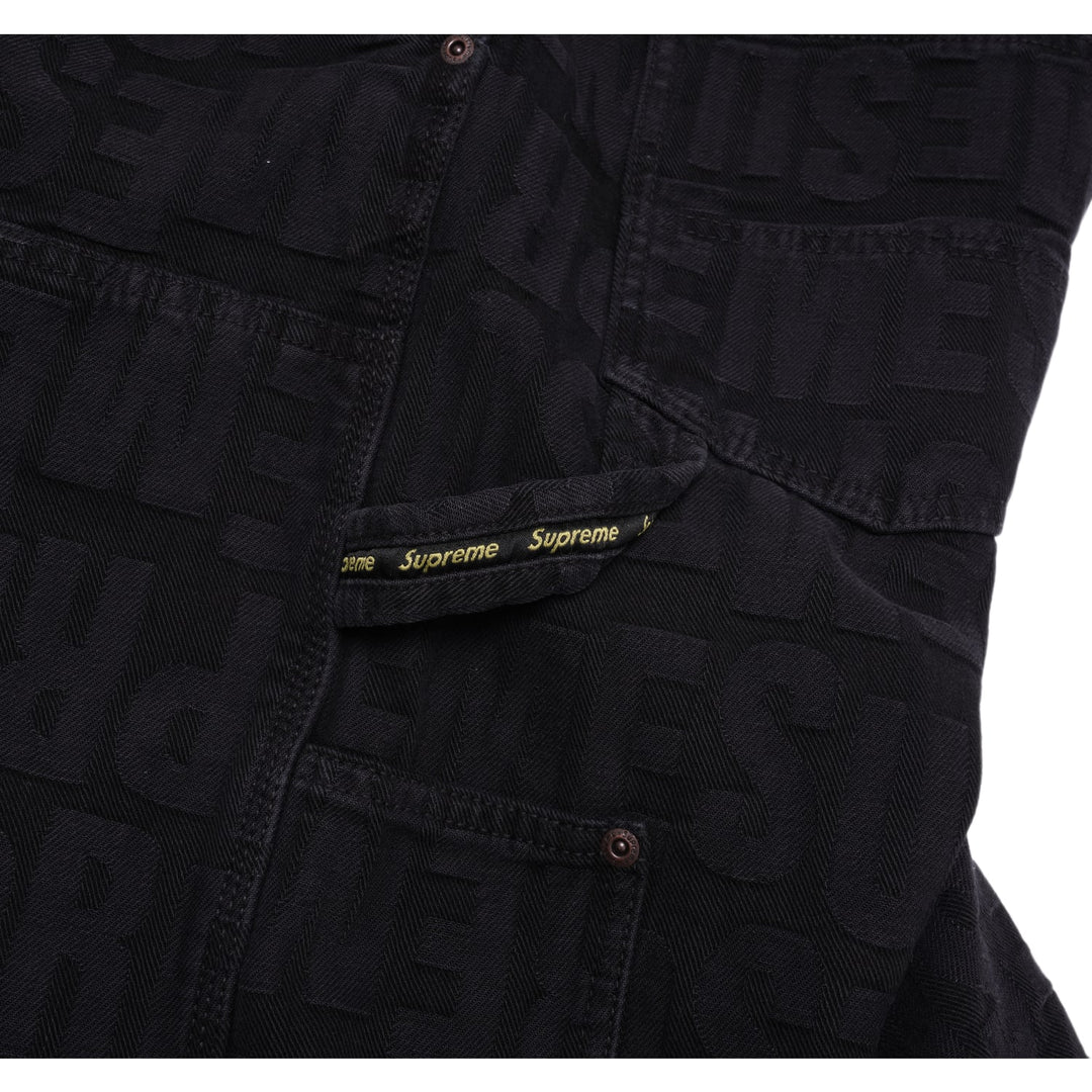 Supreme Repeat Jacquard Double Knee Denim Short Black
