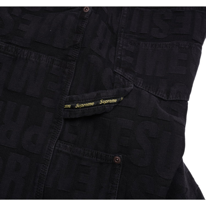 Supreme Repeat Jacquard Double Knee Denim Short Black