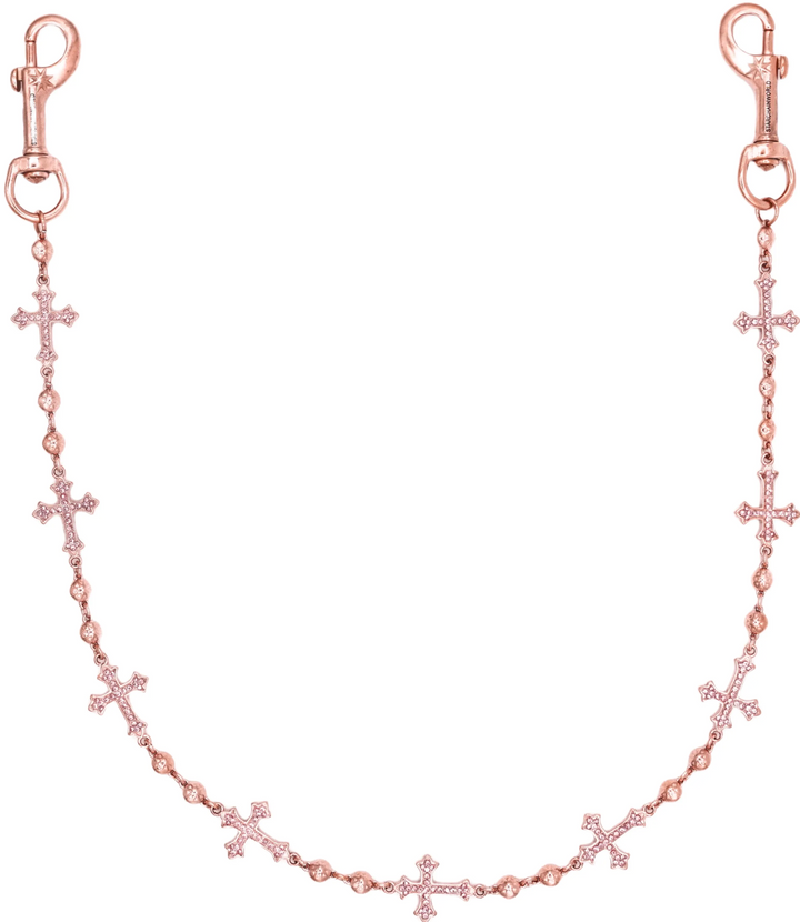 Starchain World 'Pink' Rose Gold Cross Wallet Chain