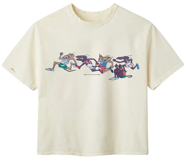 Gold+Vintage Gallery Raspberry Hills 'Rat Race' Cream Tee