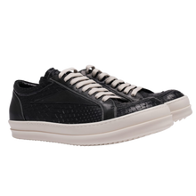 Rick Owens 'Black/Milk' Embossed Python Vintage Sneaks
