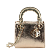 Dior 'Gold' Lady Dior Mini Python Bag