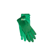 Chanel 26A 'Green & Gold' Metiers d'art Turnlock Lambskin Women's Gloves