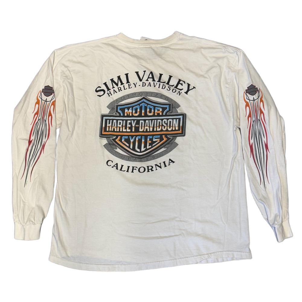 Harley Davidson 'Simi Valley' White Vintage Longsleeve Tee