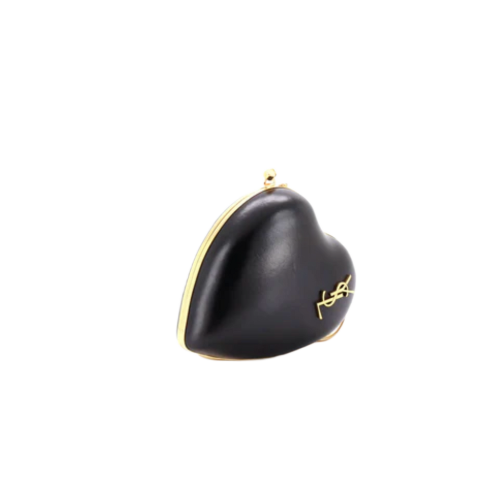 Saint Laurent 'Black' Love Box Leather Clutch
