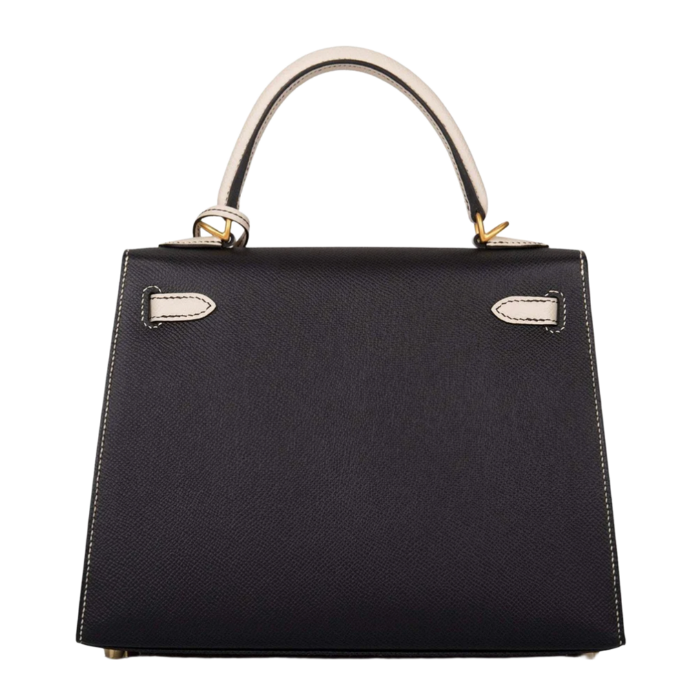 Hermès 'Black & Craie' Epsom Kelly Sellier 25 Bag