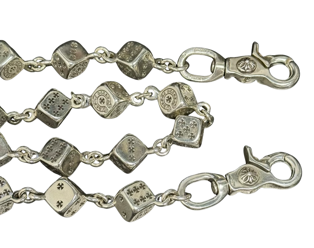 Chrome Hearts 'Jumbo Dice' 34in Silver Wallet Chain