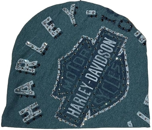 Bossi 'Aqua Harley' Rhinestone Vintage Beanie