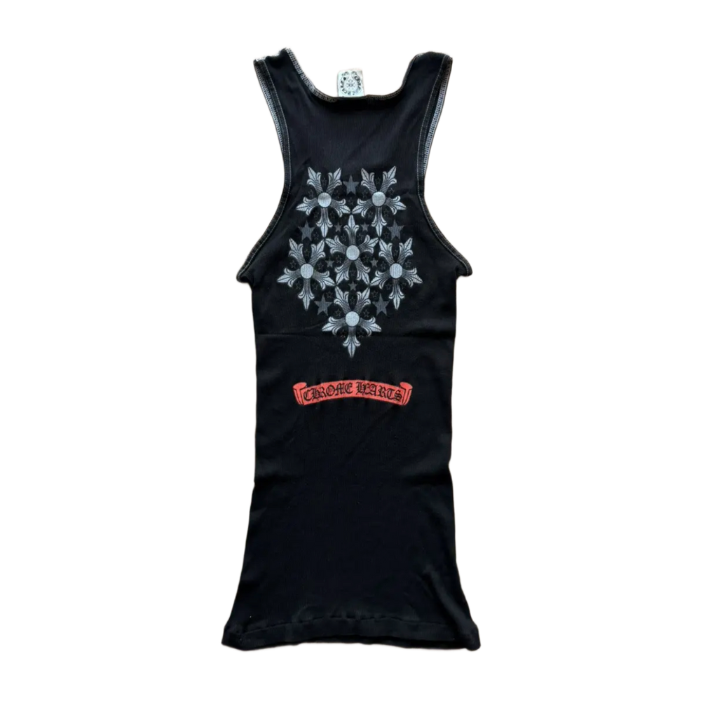 Chrome Hearts Vintage 'Silver Star' Black Tank Top