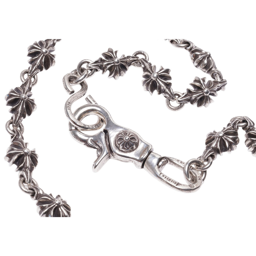 Chrome Hearts 'Plus Cross' 23in Single Clasp Silver Wallet Chain