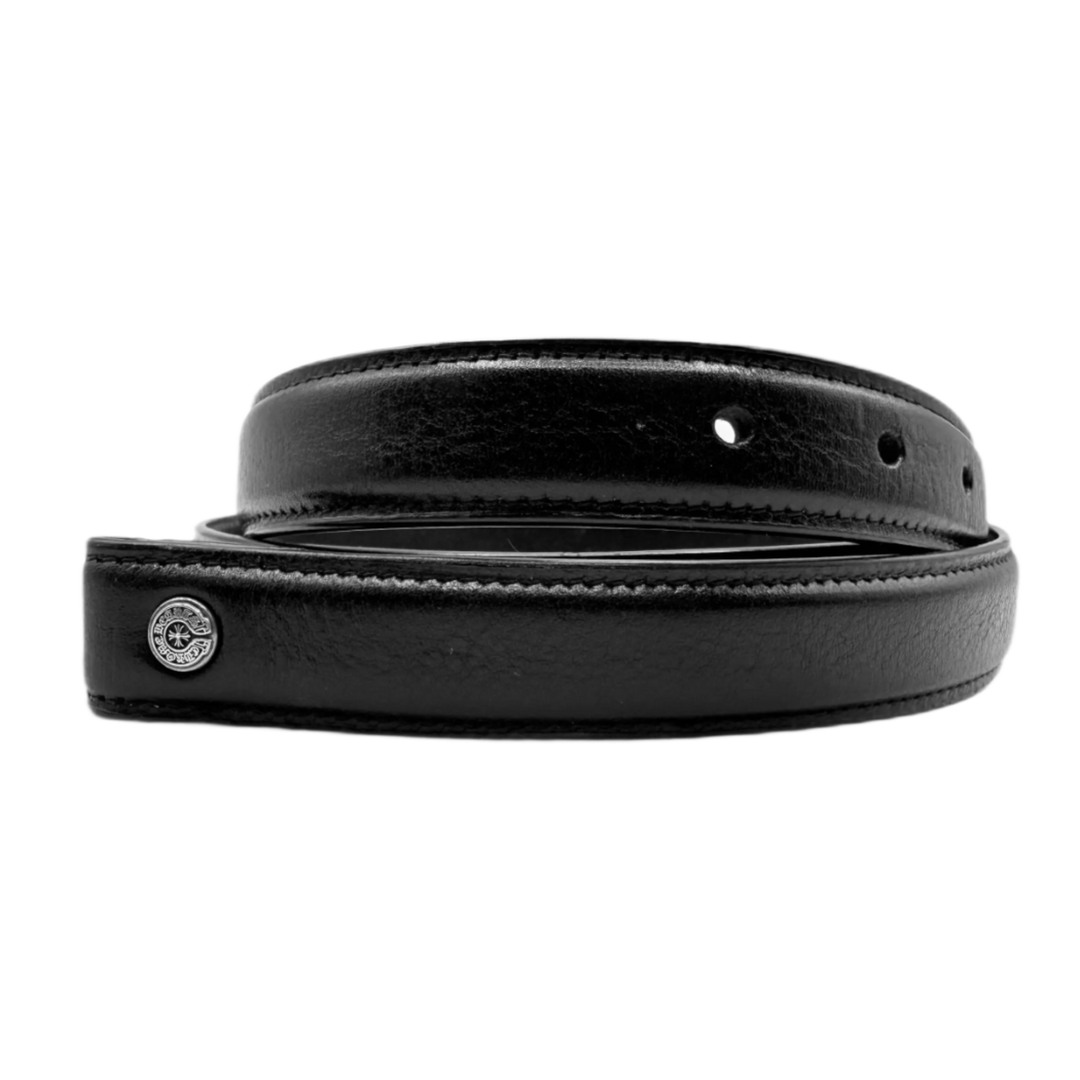 Chrome Hearts '1 Inch' Black Leather Belt Strap