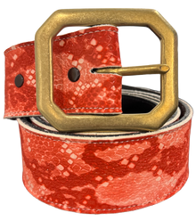 Red Felt Snakeskin Belt