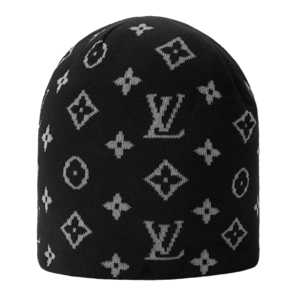 Louis Vuitton 'Reflective Monogram' Black Beanie