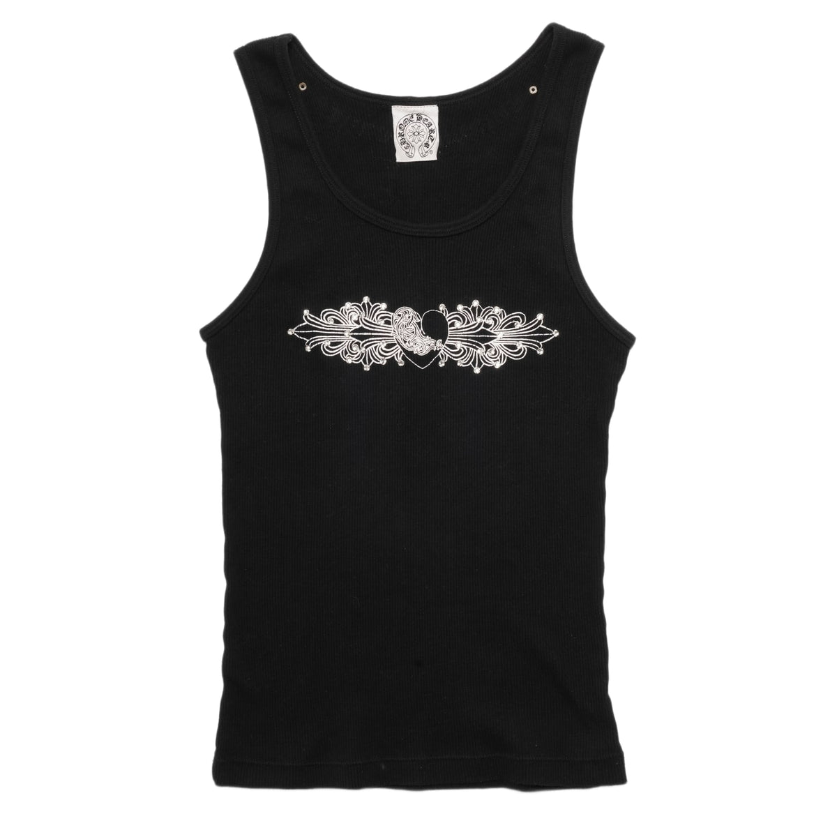 Chrome Hearts Vintage Women's 'Black' Studded Floral Heart Tank Top