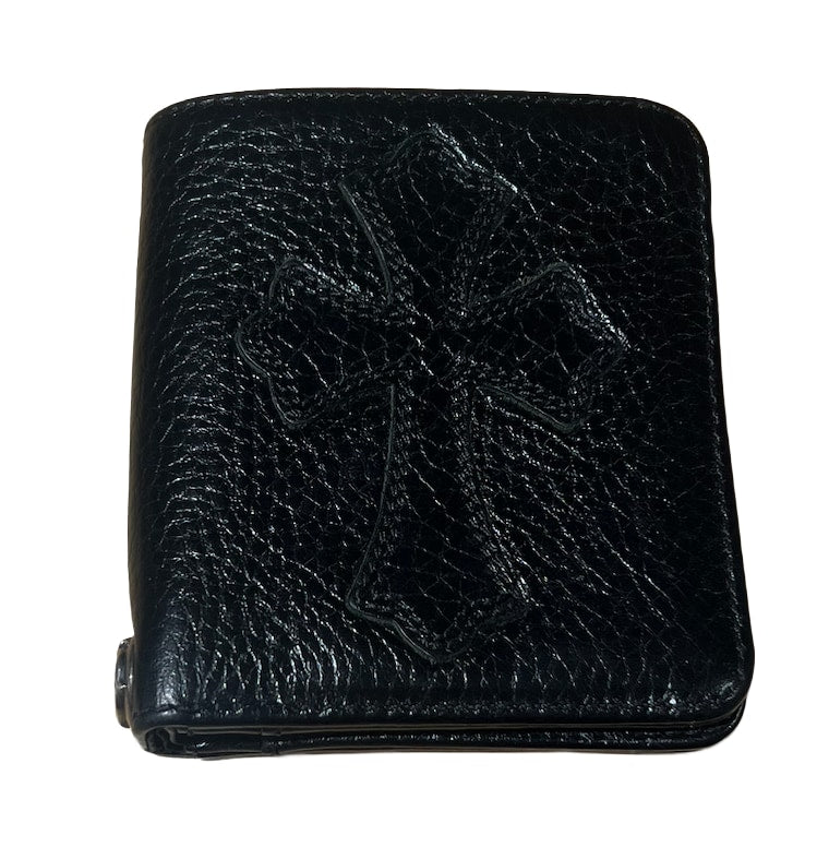 Chrome Hearts 'Leather Cemetery Cross' Black Bifold Wallet