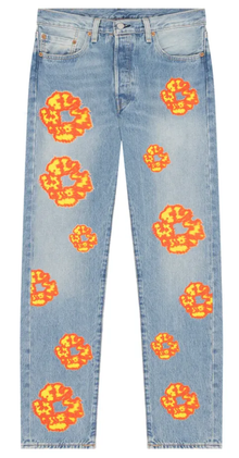 Offset Tears 'Cotton Wreath' Light Wash Jeans