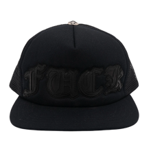 Chrome Hearts 'Black' FUCK Leather Trucker Hat