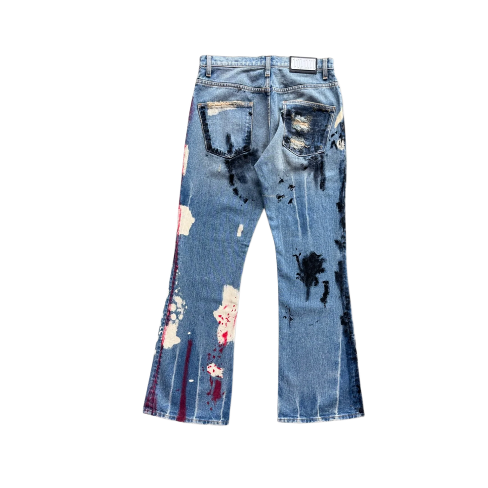 Earthling VIP 'Blue' Paint Splatter Jeans