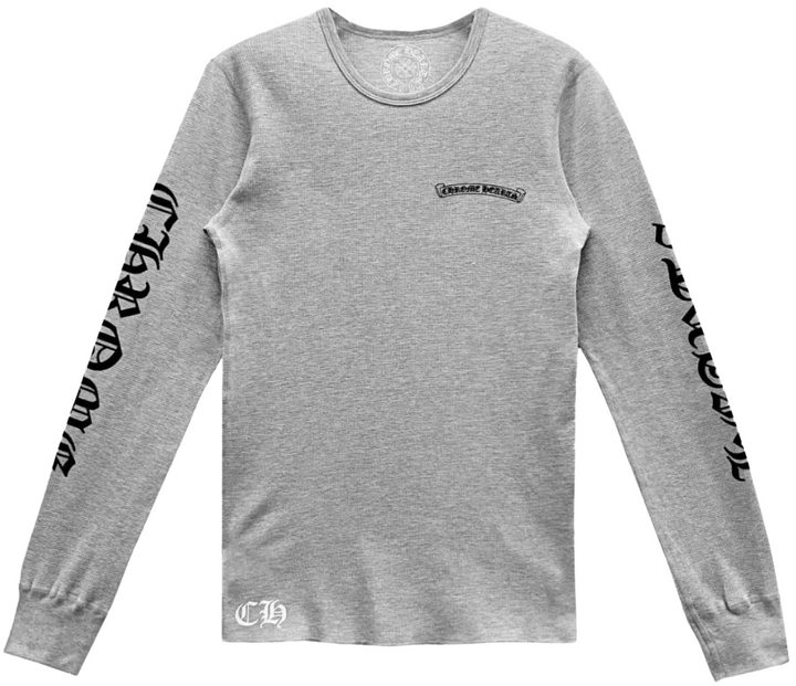 Chrome Hearts 'Scroll Logo' Grey Thermal Long Sleeve