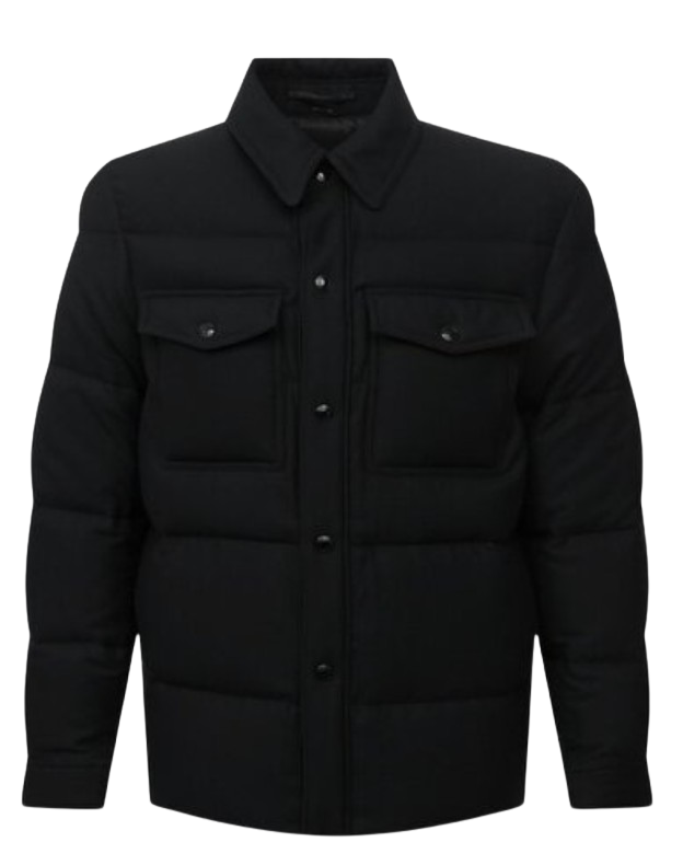 Tom Ford Black Collared Puffer Jacket