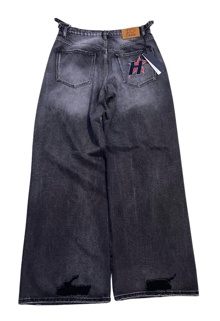 Happy Memories Don't Die HMDD 'Crystal H-Star' Black Jeans