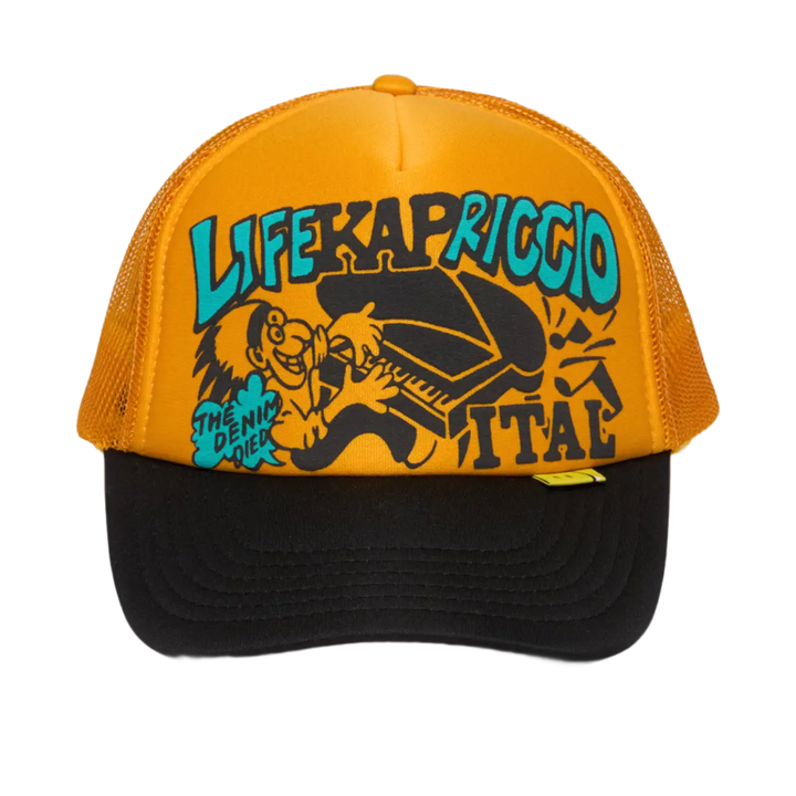 Kapital 'Life Kapriccio' Yellow Black Trucker Hat