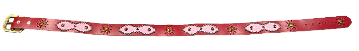 Studded 'Pink Leather Gem Sun' Red Belt