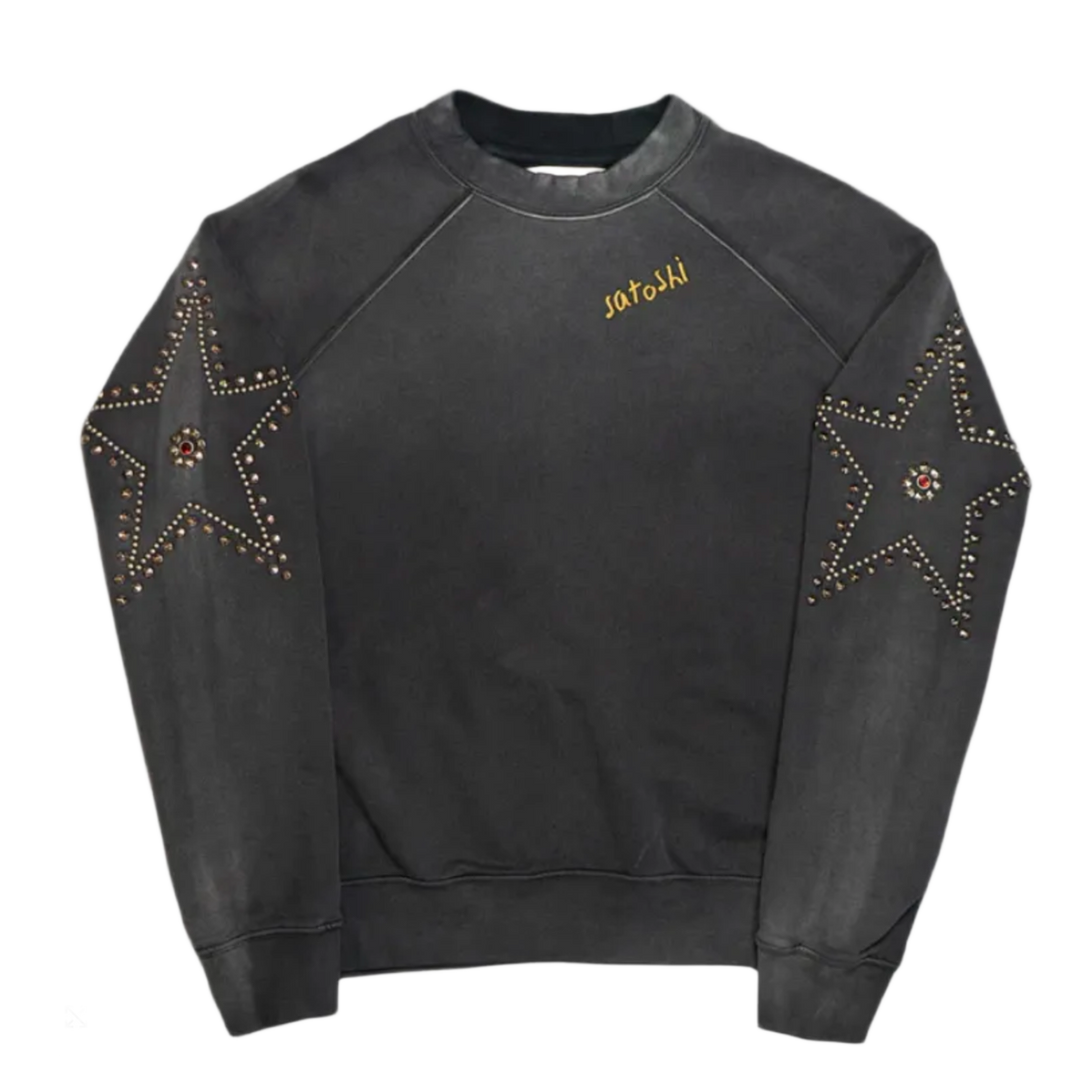 Satoshi Nakamoto 'Star Studded' Grey Crewneck