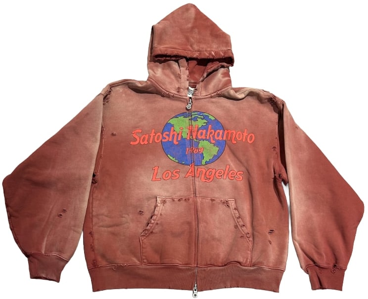 Satoshi Nakamoto '1969 Rock' Red Zip Up Hoodie