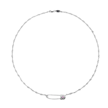 Chrome Hearts 'Pink Sapphire' 18k White Gold Twist Paper Clip Necklace