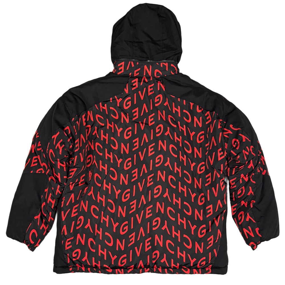 Givenchy 'Reversible Black/Red Refracted' Logo Puffer Coat