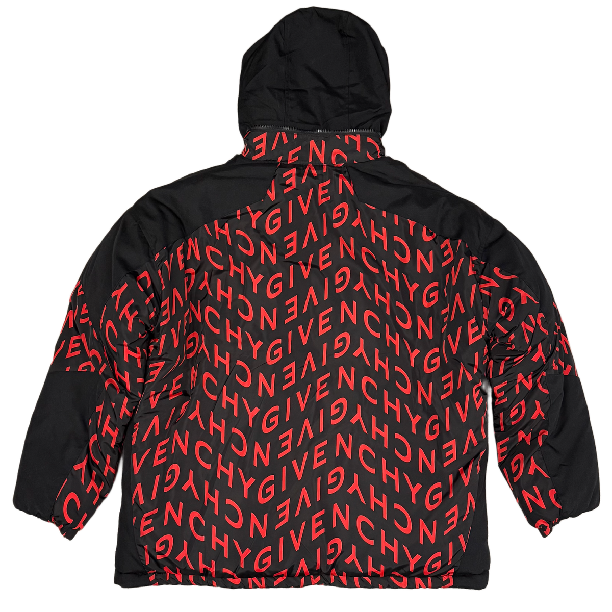 Givenchy 'Reversible Black/Red Refracted' Logo Puffer Coat