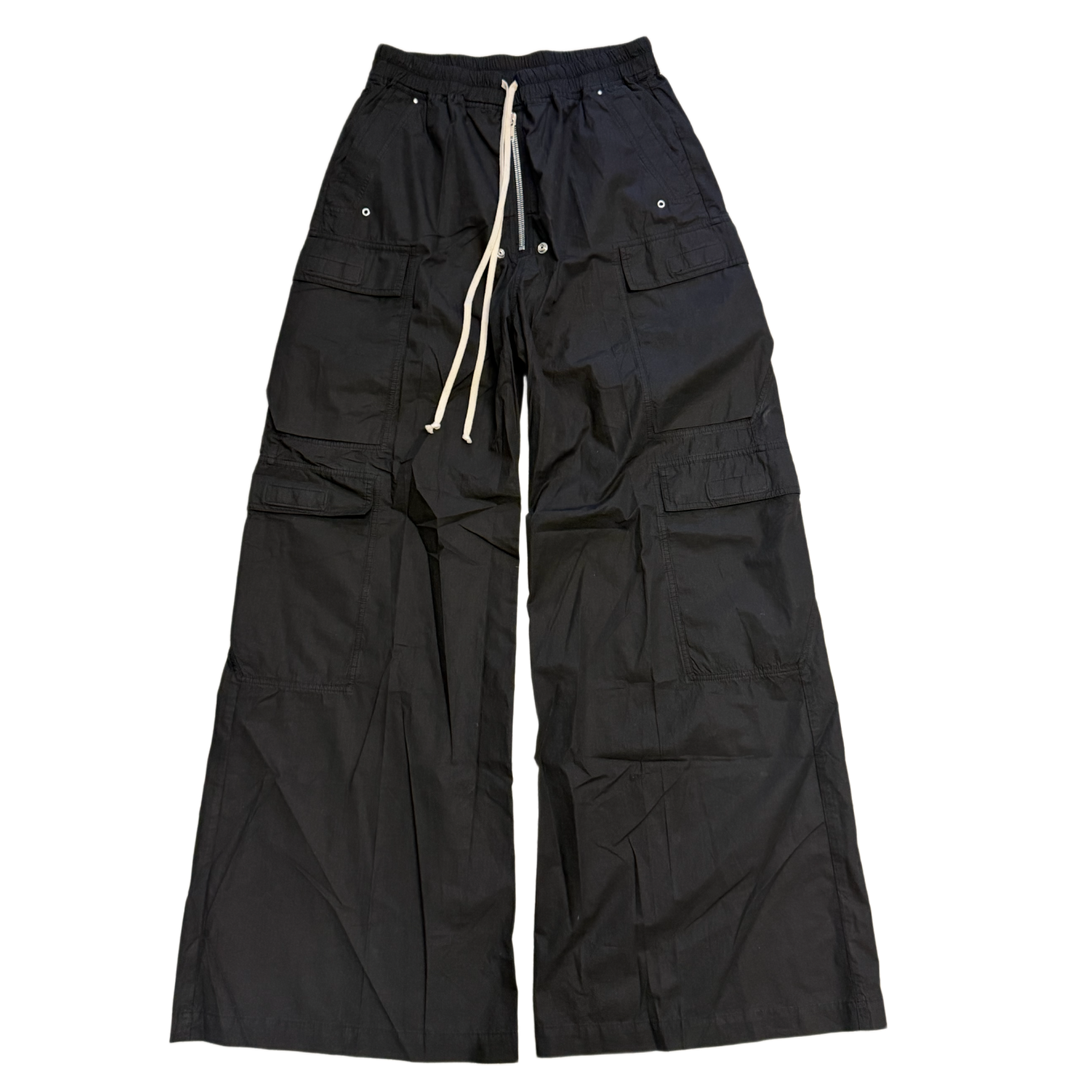 Rick Owens DRKSHDW 'Black' Lightweight Cotton Double Cargo Jumbo Bela Pants