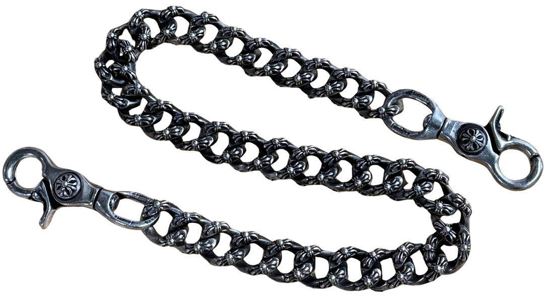 Chrome Hearts 'Full Fancy Link' 21in Double Clip Silver Wallet Chain